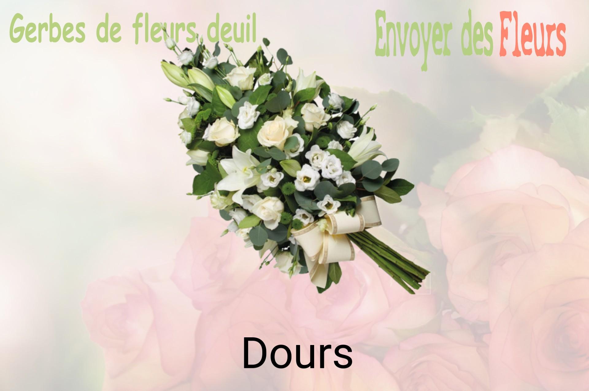 Gerbe de fleurs de deuil livrée à Dours
